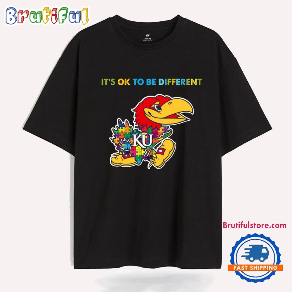 NCAA Kansas Jayhawks Special Autism Awareness It’s Ok To Be Different T-Shirt