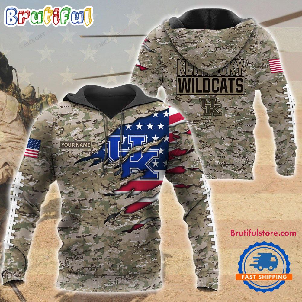 NCAA Kentucky Wildcats Military Veterans Camouflage Hoodie