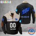 NCAA Kentucky Wildcats Sport Team Custom Name And Number Buttoned Collar Sweatshirt