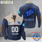 NCAA Kentucky Wildcats Sport Team Custom Name And Number Buttoned Collar Sweatshirt