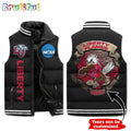 NCAA Liberty Flames Mascot Sporty Design Sleeveless Puffer Jacket
