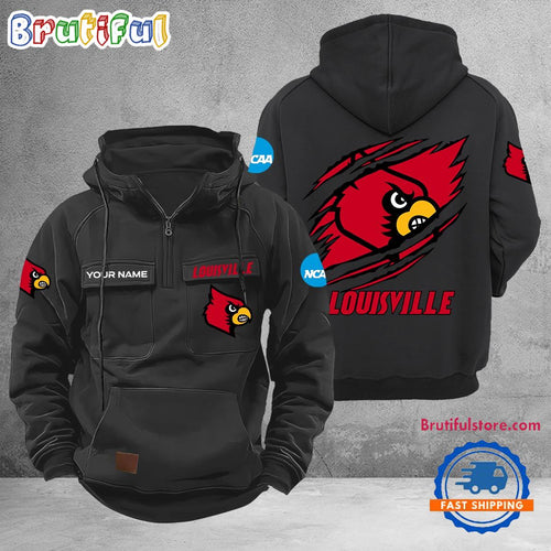 NCAA Louisville Cardinals Sport Team Design Logo Name Cargo Hoodie