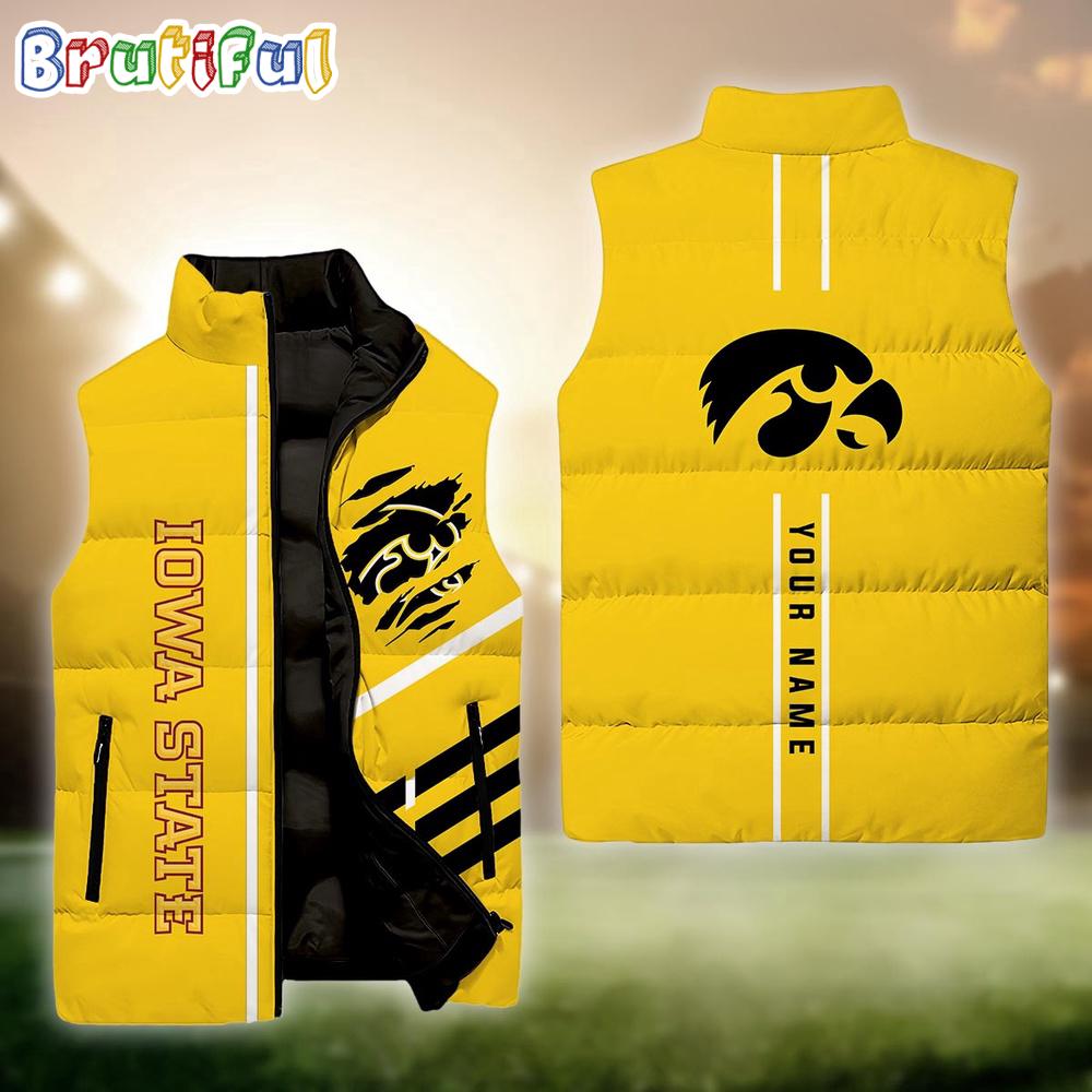 NCAA lowa State Cyclones Sport Team Personalized Sleeveless Down Puffer Jacket