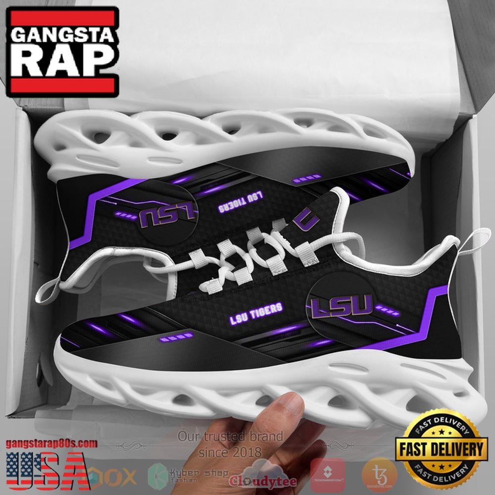 NCAA Lsu Tigers And Lady Tigers Custom Name Clunky Unique Design Max Soul Shoes Running Sneakers