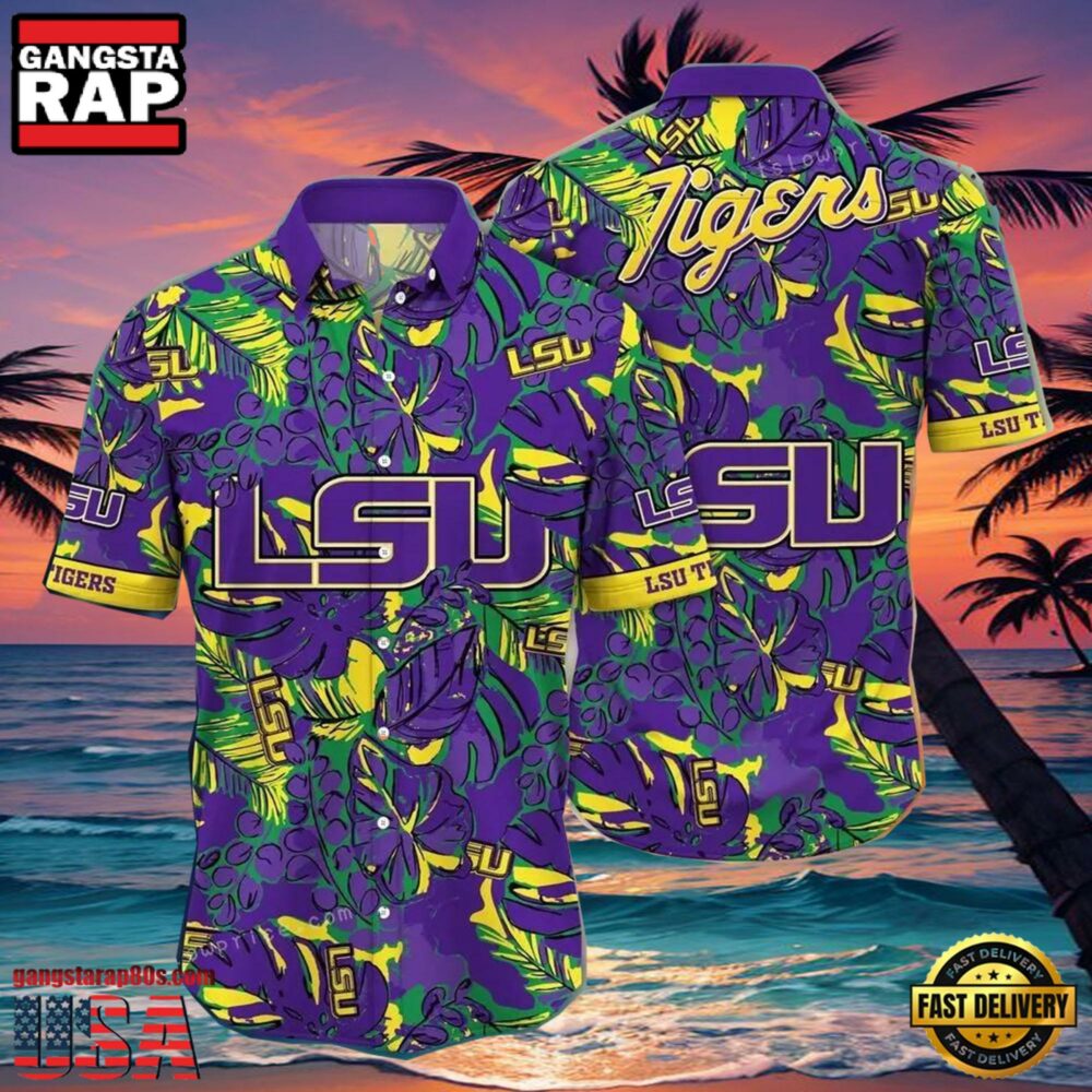 NCAA Lsu Tigers Flower Hawaiian Shirt Outfit 3D Shirt, Lsu Tigers Football Gifts For Him