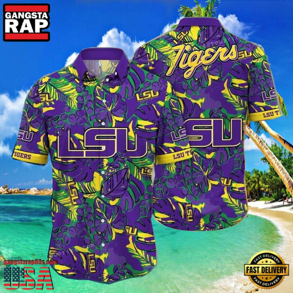 NCAA Lsu Tigers Flower Hawaiian Shirt Outfit 3D Shirt, Lsu Tigers Football Gifts For Him