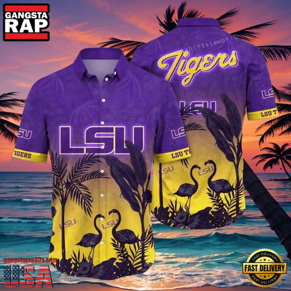 NCAA Lsu Tigers Flower Hawaiian Shirt Outfit 3D Shirt, Lsu Tigers Football Gifts For Men