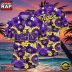 NCAA Lsu Tigers Flower Hawaiian Shirt Outfit 3D Shirt, Lsu Tigers Gifts For Men Women