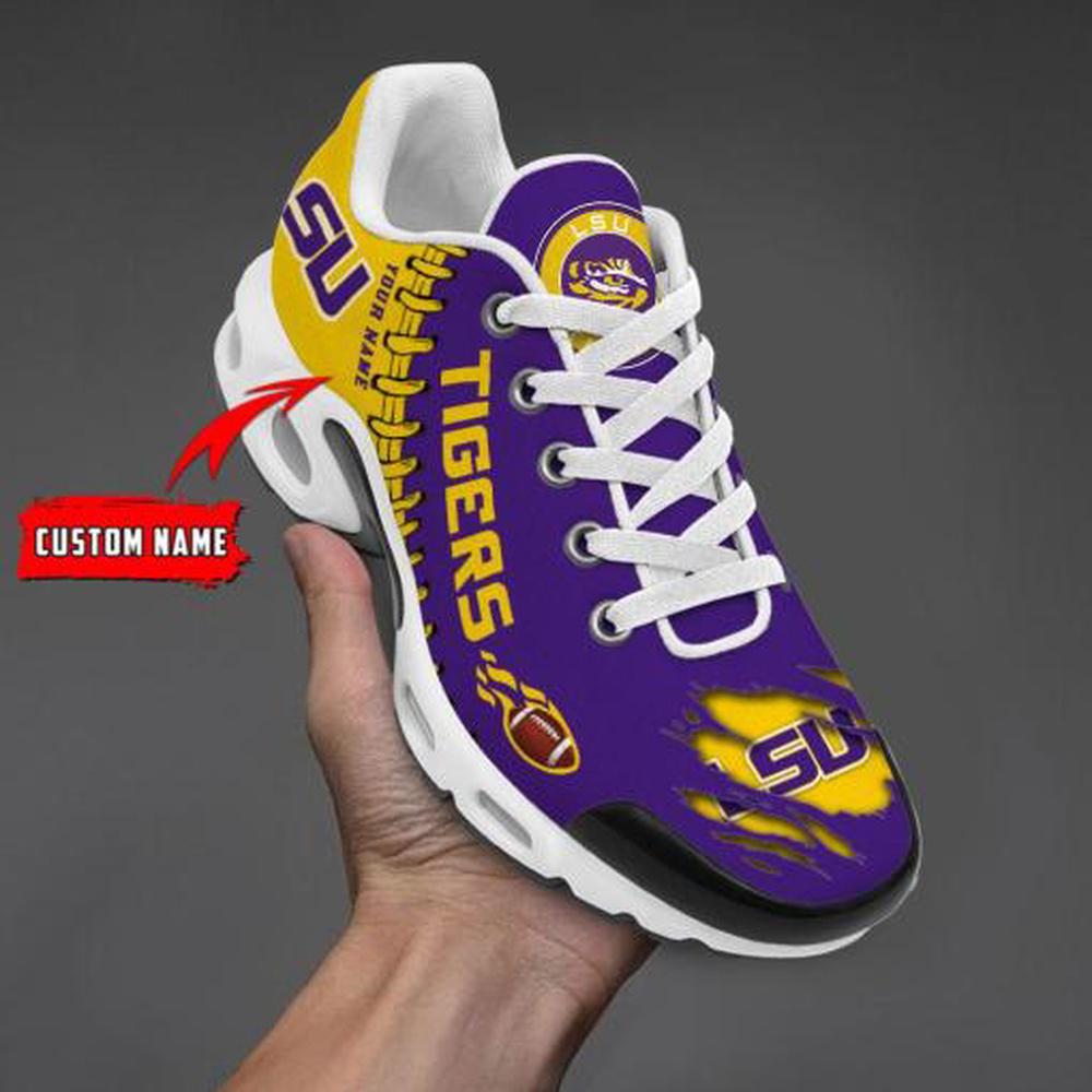 NCAA LSU Tigers Football Custom New Design Air Max Plus Shoes Running Sneakers