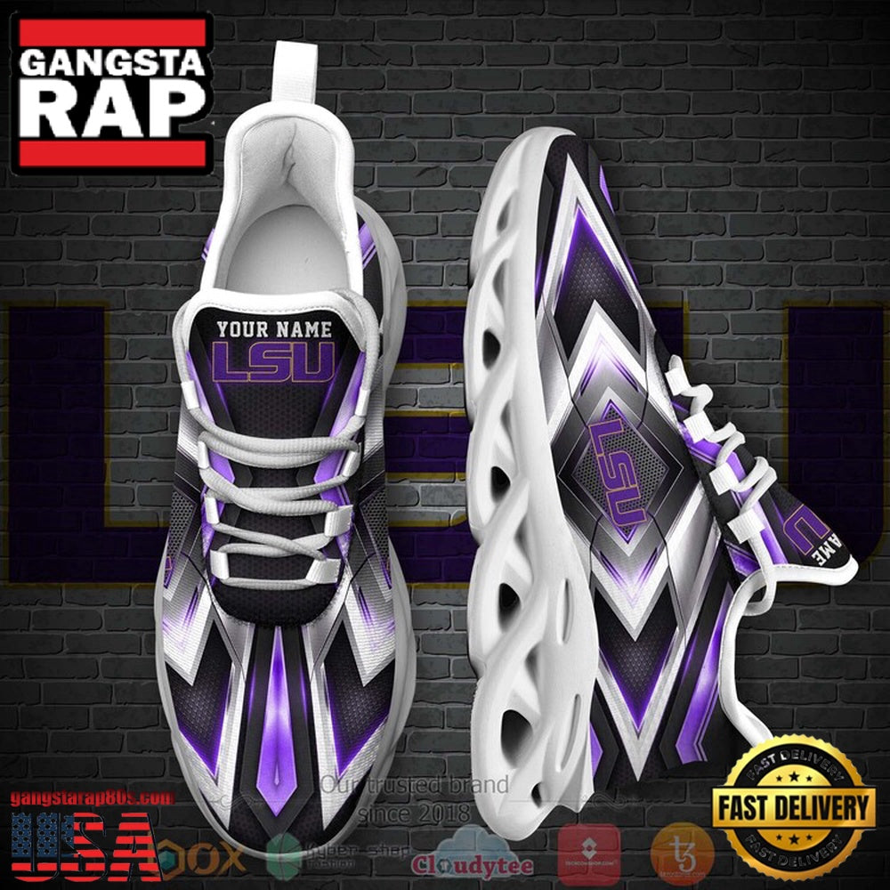 NCAA Lsu Tigers Football Team Custom Name Clunky Unique Design Max Soul Shoes Running Sneakers