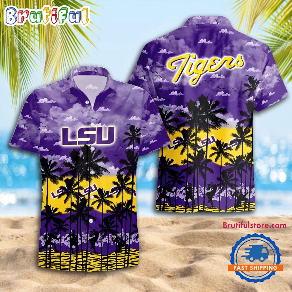 NCAA LSU TIGERS Palm Tree Hawaiian Shirt