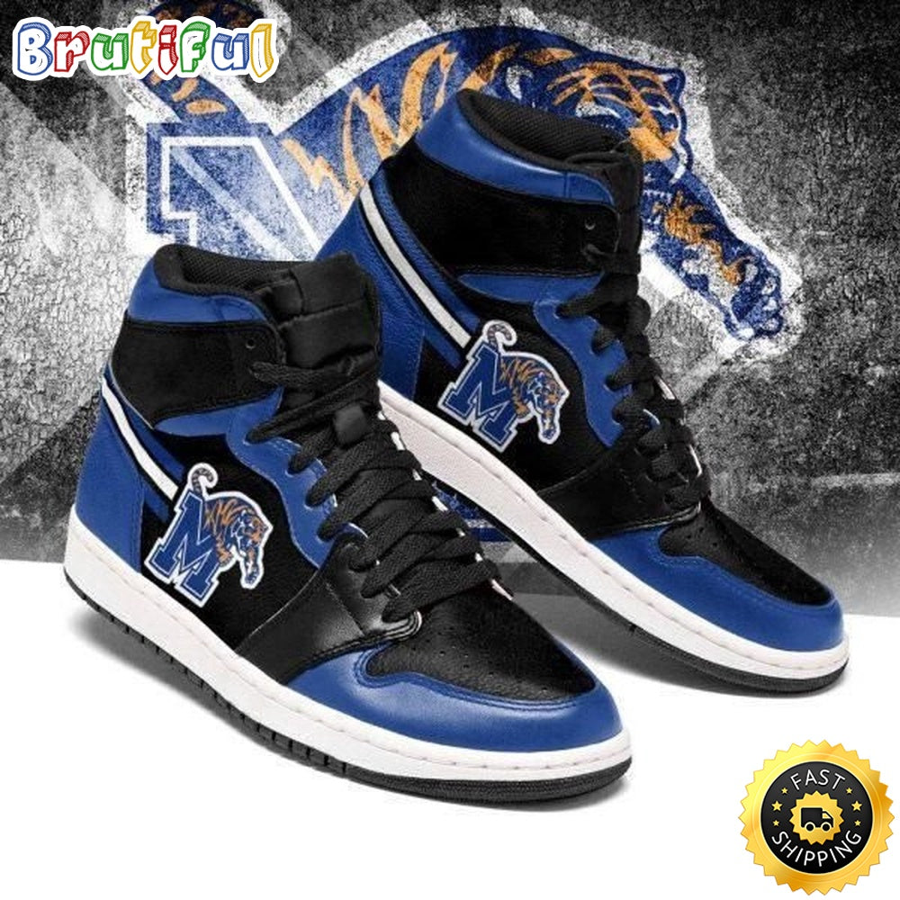 NCAA Memphis Tigers Blue Black Air Jordan 1 High Sneakers