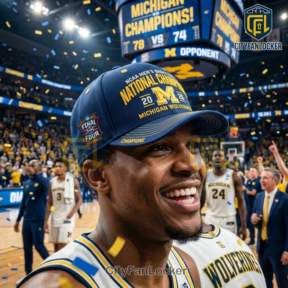 NCAA Men’s Basketball 2026 National Champions Michigan Wolverines Final Four Cap