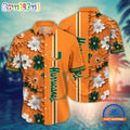 NCAA Miami Hurricanes Flower Summer Aloha Button Hawaiian Shirt