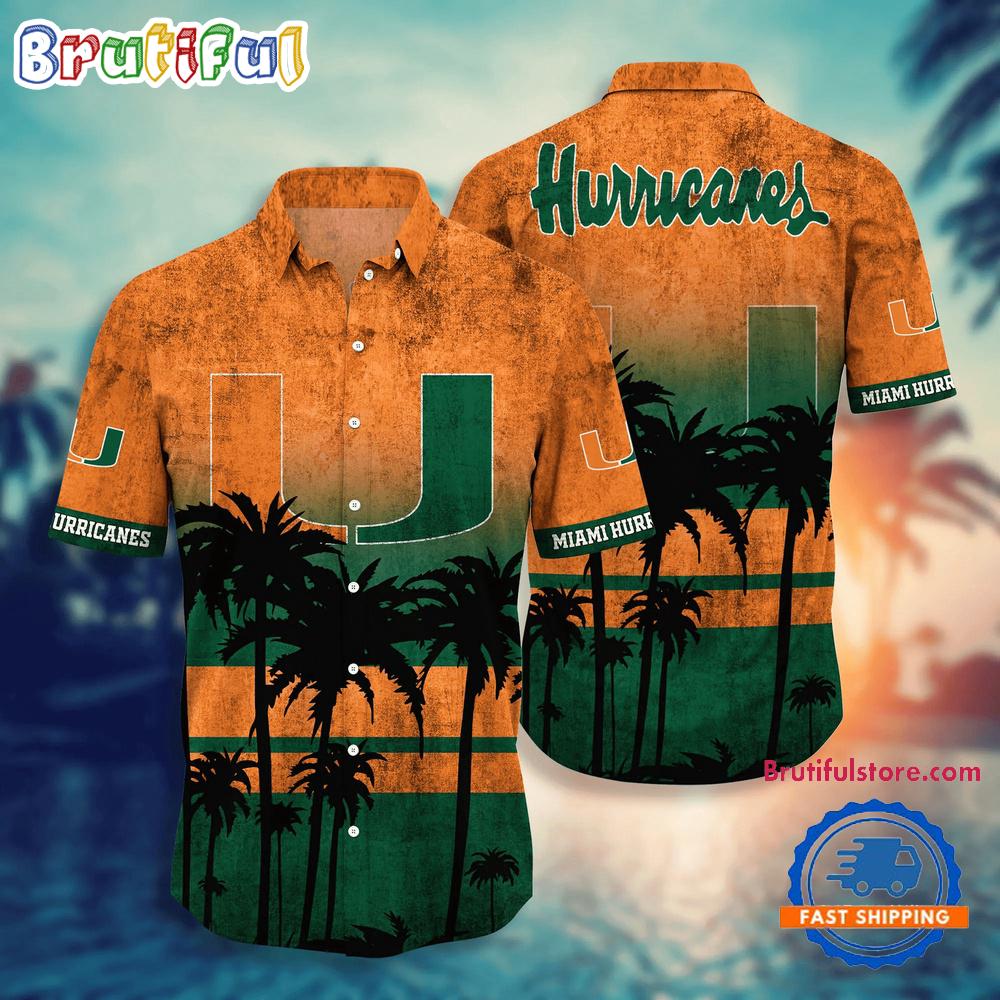 NCAA Miami Hurricanes Palm Tree Tropical Summer Beach Hawaiian Shirt
