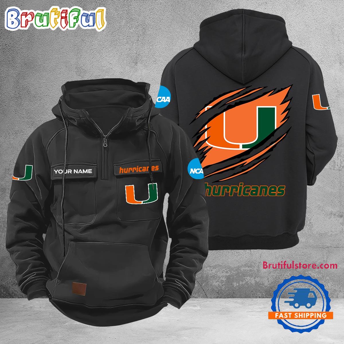 NCAA Miami Hurricanes Sport Team Design Logo Name Cargo Hoodie
