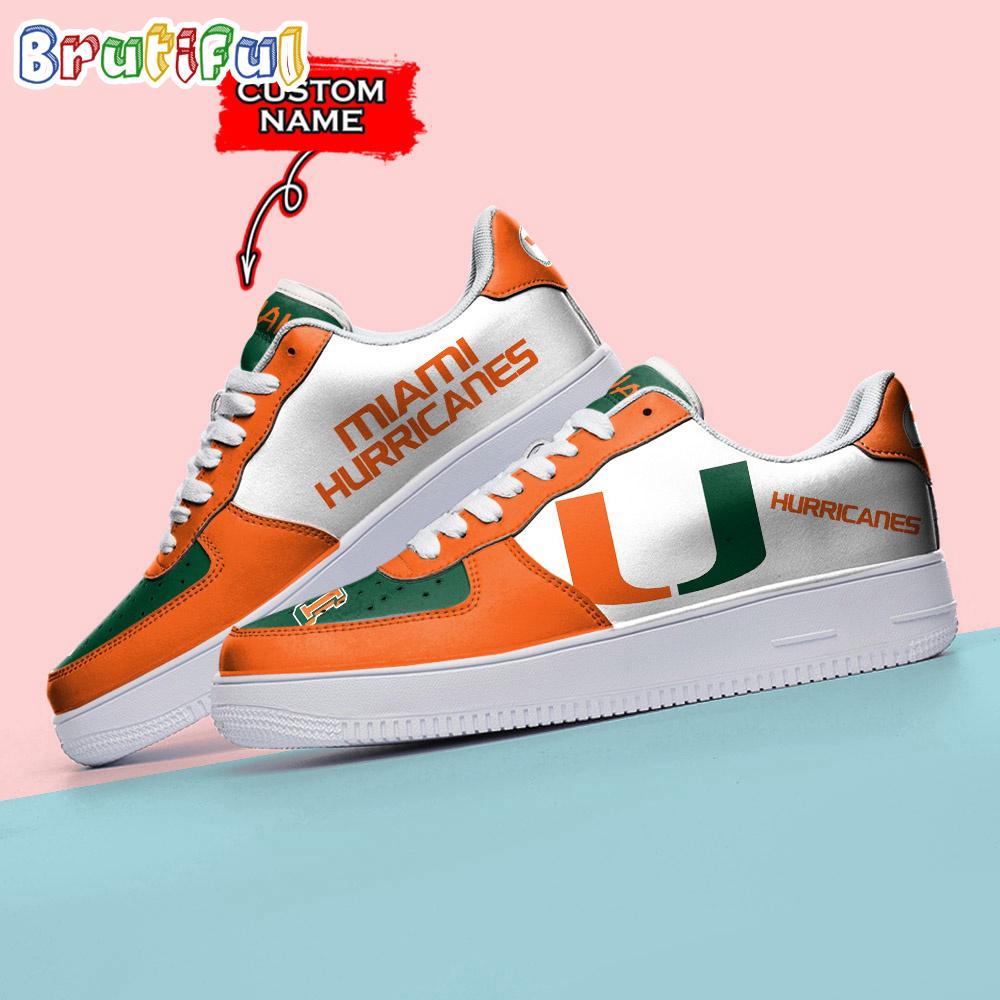 NCAA Miami Hurricanes Sporty Air Force 1 Shoes Sneaker