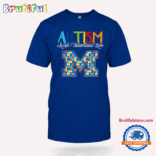 NCAA Michigan Wolverines Autism Accept Understand Love T-Shirt