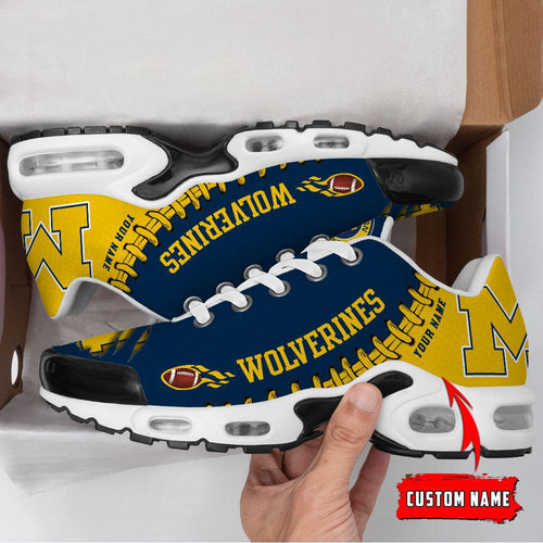 NCAA Michigan Wolverines Football Custom New Design Air Max Plus Shoes Running Sneakers