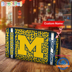 NCAA Michigan Wolverines Leopard Women’s Zip Around Wallet, Sporty Women’s Wallet