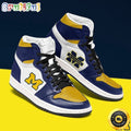 NCAA Michigan Wolverines Navy Blue White Air Jordan 1 High Sneakers