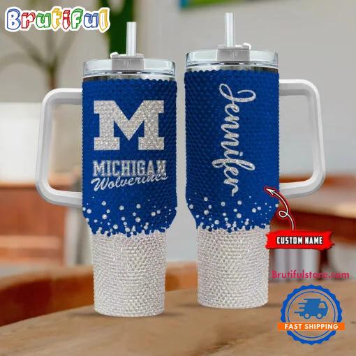 NCAA Michigan Wolverines Personalized Stanley Diamond Tumbler 40oz