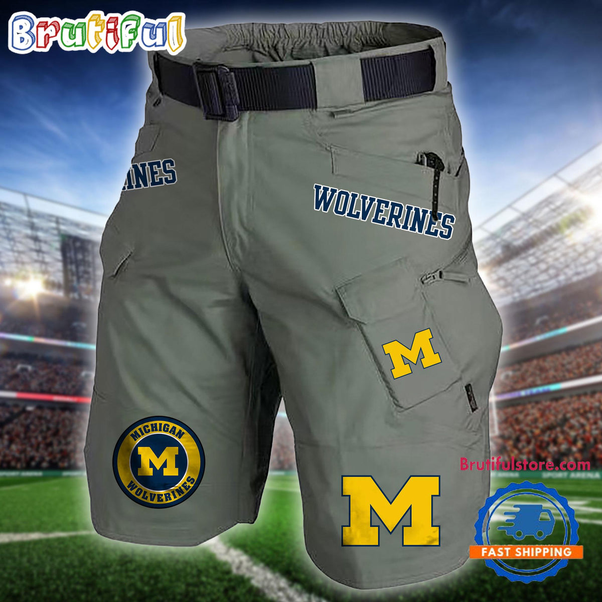 NCAA Michigan Wolverines Sport Team Military Tactical Shorts