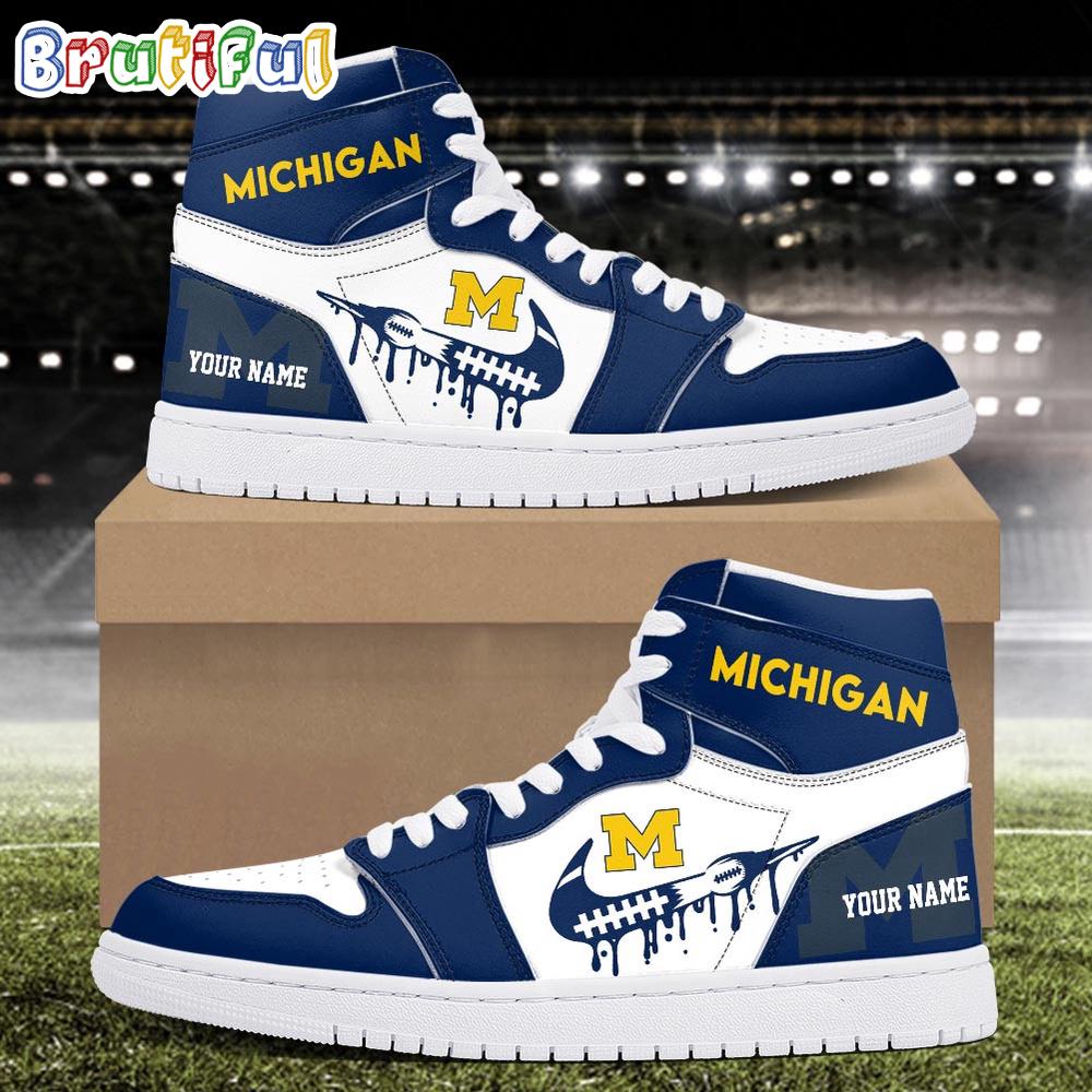 NCAA Michigan Wolverines Sport Team Personalized Air Jordan 1 Hightop Shoes