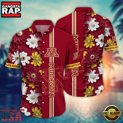 NCAA Minnesota Golden Gophers Flower Style Hot Summer Aloha Hawaiian Shirt