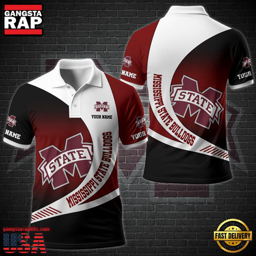 Custom Name NCAA Mississippi State Bulldogs Team Polo Shirt