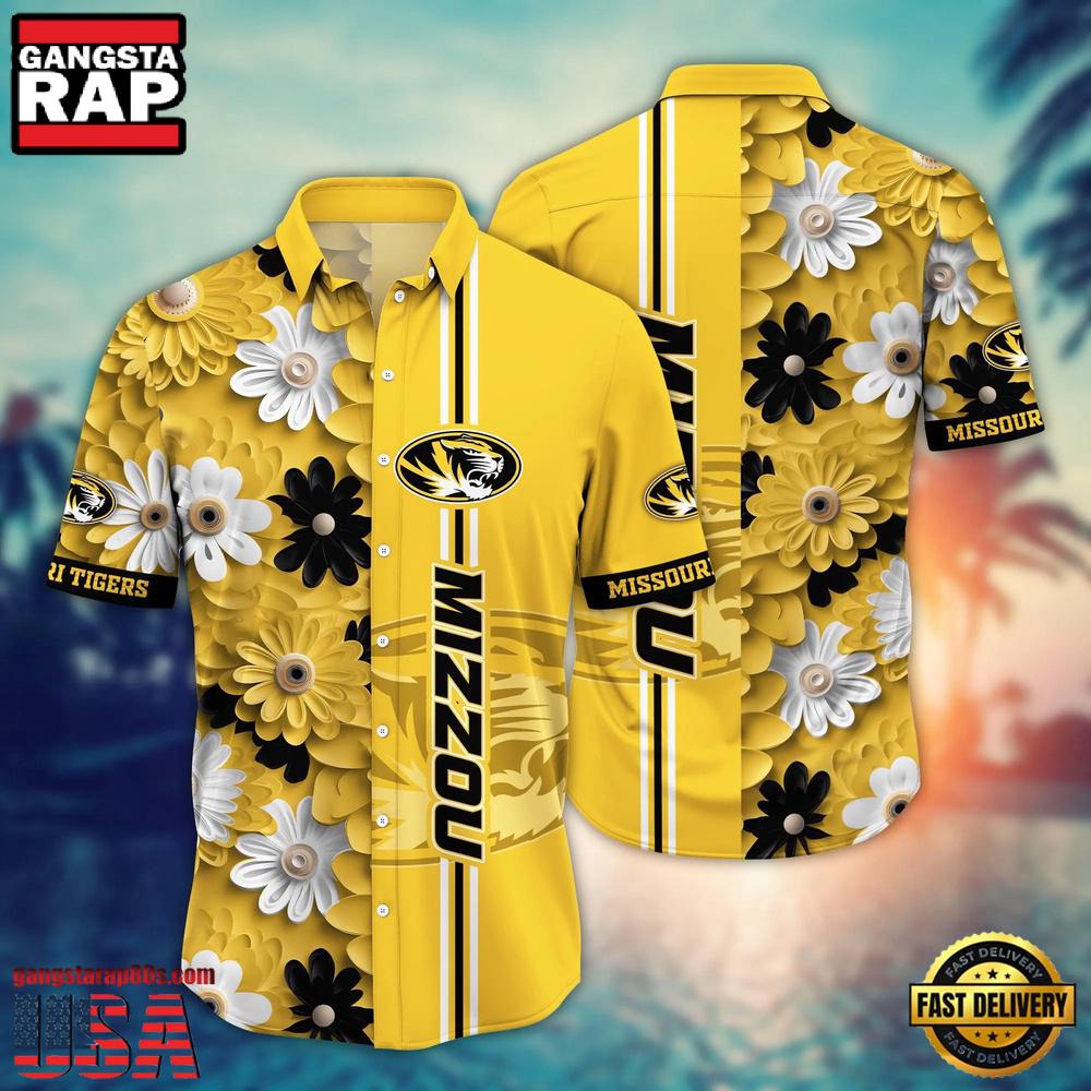 NCAA Missouri Tigers Flower Style Hot Summer Aloha Hawaiian Shirt