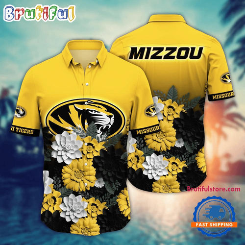 NCAA Missouri Tigers Flower Tropical Summer Beach Hawaiian Shirt