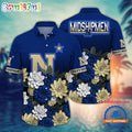 NCAA Navy Midshipmen Flower Tropical Summer Beach Hawaiian Shirt