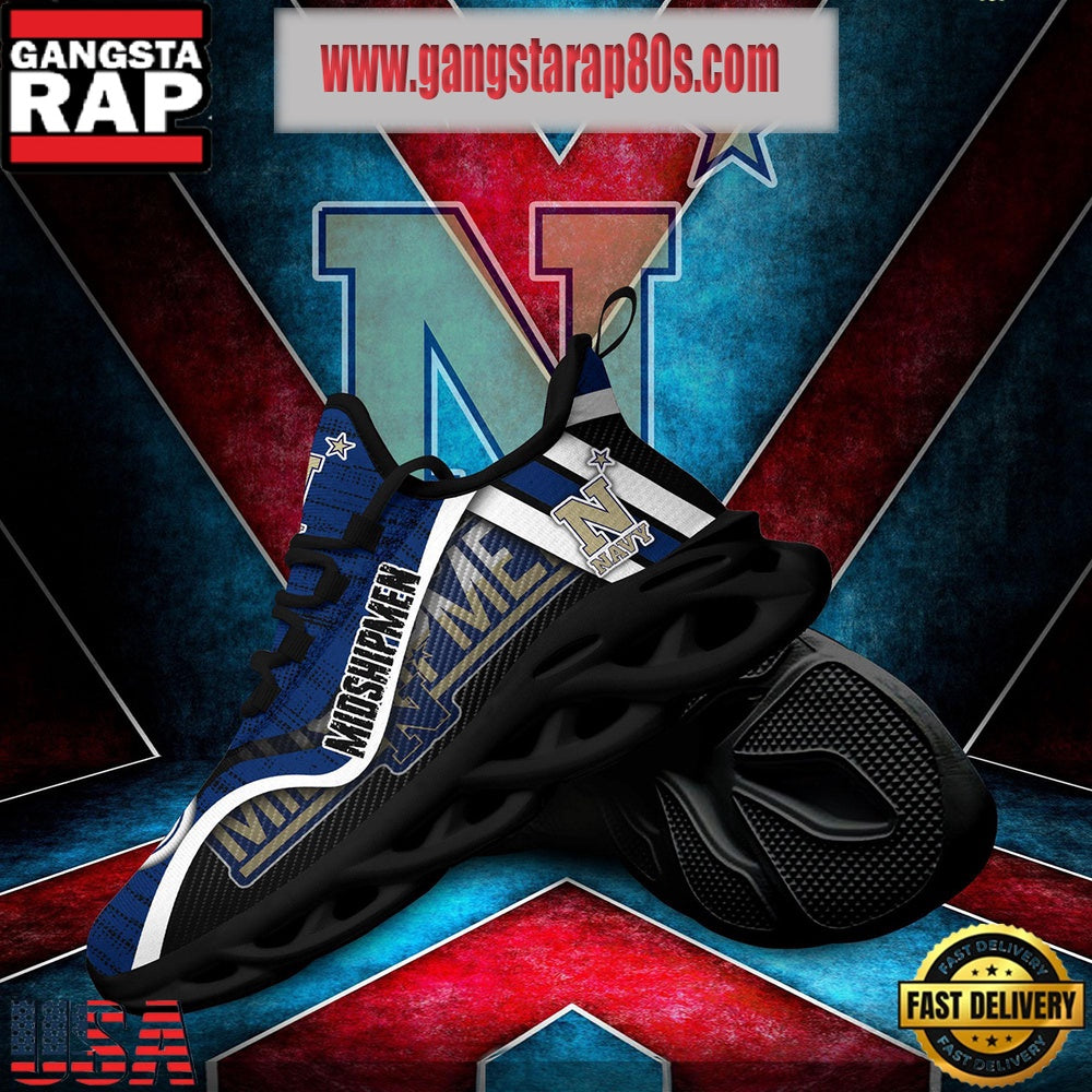 NCAA Navy Midshipmen New Design Max Soul Shoes Running Sneakers