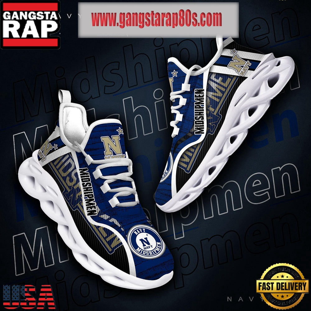 NCAA Navy Midshipmen New Design Max Soul Shoes Running Sneakers