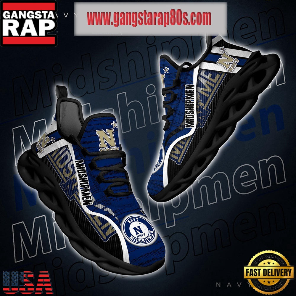 NCAA Navy Midshipmen New Design Max Soul Shoes Running Sneakers