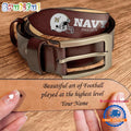 NCAA Navy Midshipmen Sport Logo Helmets Men’s Leather Belt
