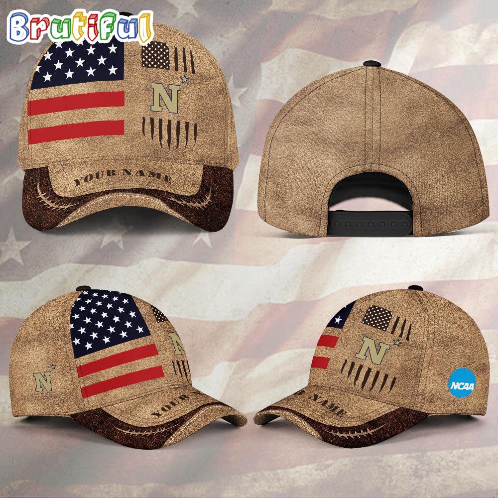 NCAA Navy Midshipmen Sport Team Pesonalized American Flag Baseball Cap