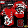 NCAA Custom Name NC State Wolfpack Football Mascot Ready To Fight New Design Baseball Jersey