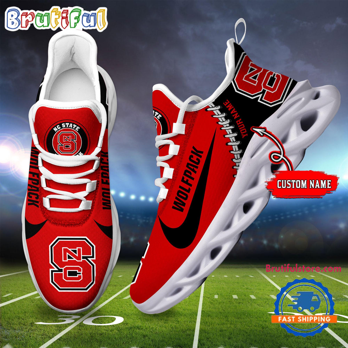 NCAA NC State Wolfpack New Season Design Max Soul Shoes Sport Sneaker