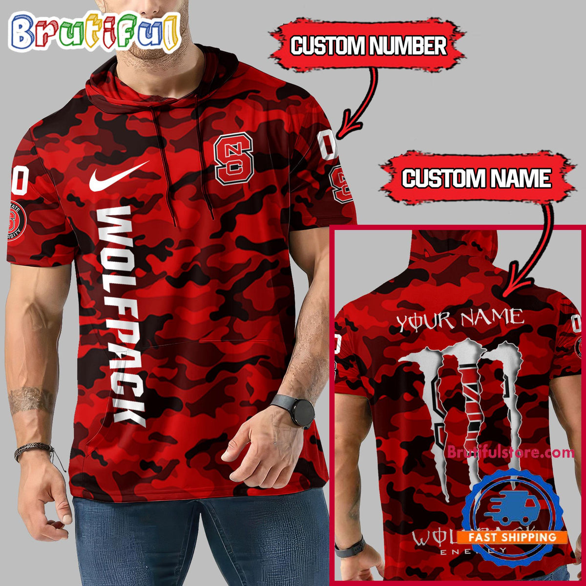 NCAA NC State Wolfpack Special Camo Sleeveless Hoodie Design