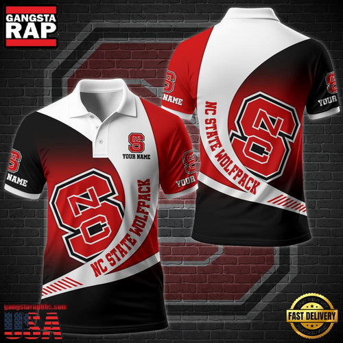 Custom Name NCAA NC State Wolfpack Team Polo Shirt