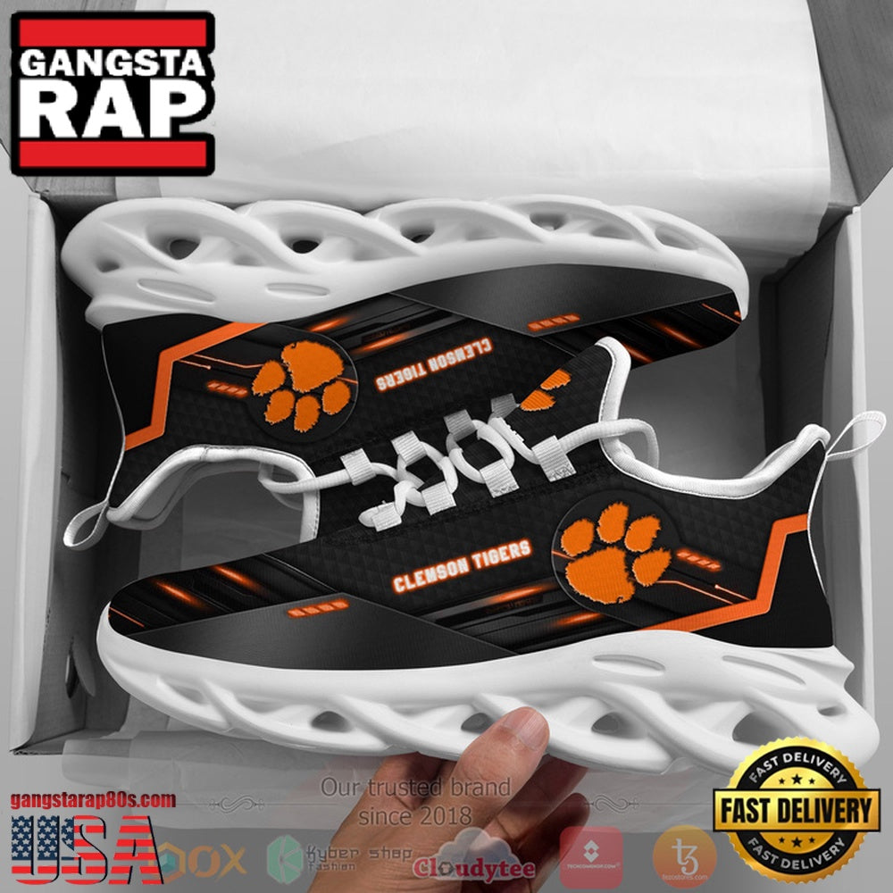 NCAA Ncaa Clemson Tigers Custom Name Clunky Unique Design Max Soul Shoes Running Sneakers