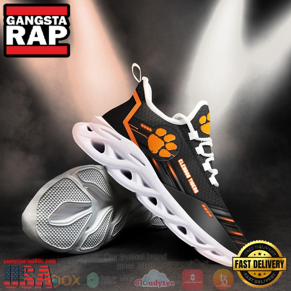 NCAA Ncaa Clemson Tigers Custom Name Clunky Unique Design Max Soul Shoes Running Sneakers