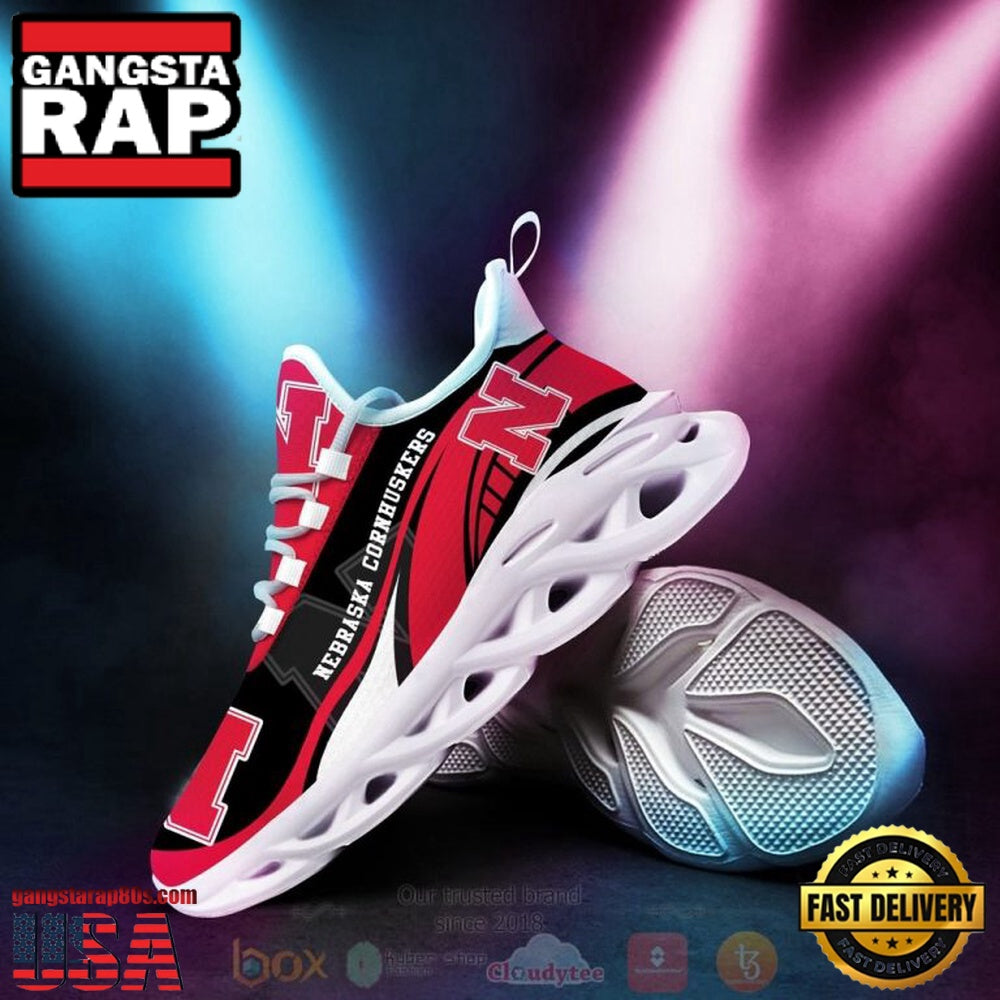 NCAA Nebraska Cornhuskers Football Clunky Unique Design Max Soul Shoes Running Sneakers