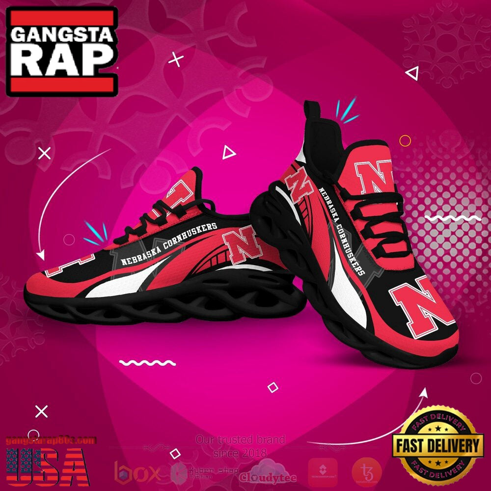 NCAA Nebraska Cornhuskers Football Clunky Unique Design Max Soul Shoes Running Sneakers