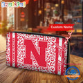 NCAA Nebraska Cornhuskers Leopard Women’s Zip Around Wallet, Sporty Women’s Wallet