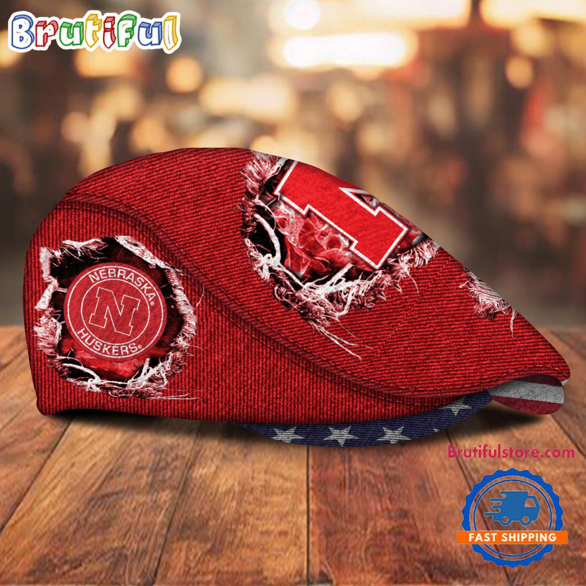 NCAA Nebraska Cornhuskers Sport Team Design Jeff Cap