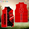 NCAA Nebraska Cornhuskers Sport Team Personalized Sleeveless Down Puffer Jacket