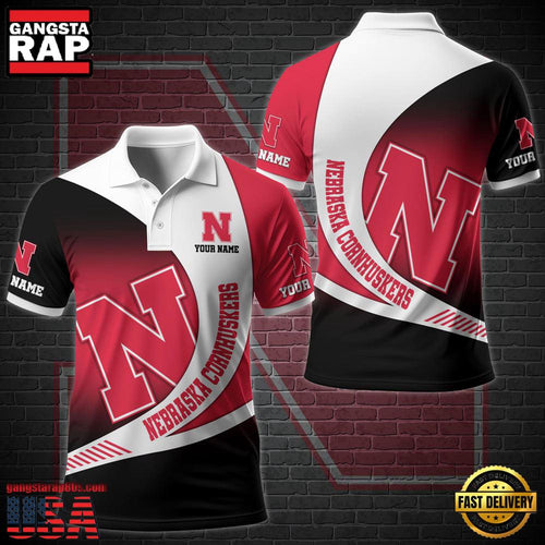 Custom Name NCAA Nebraska Cornhuskers Team Polo Shirt